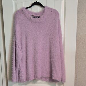 Free People Purple Fuzzy Sweater